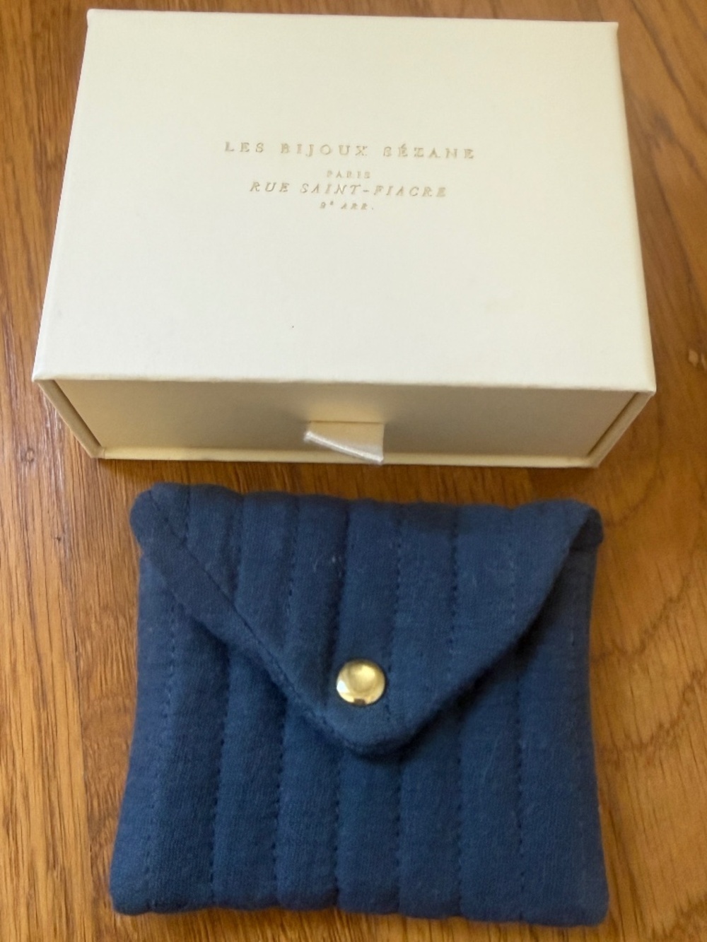 NWT Sezane Jewelry Box with Navy Pouch